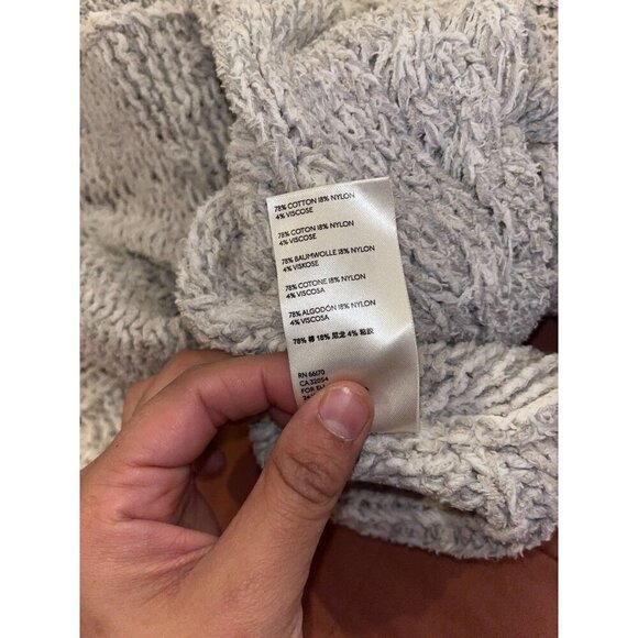 Free People Chunky Oversized Knit Grey Sweater Long-Sleeve Loose Fit For Women - Picture 7 of 7